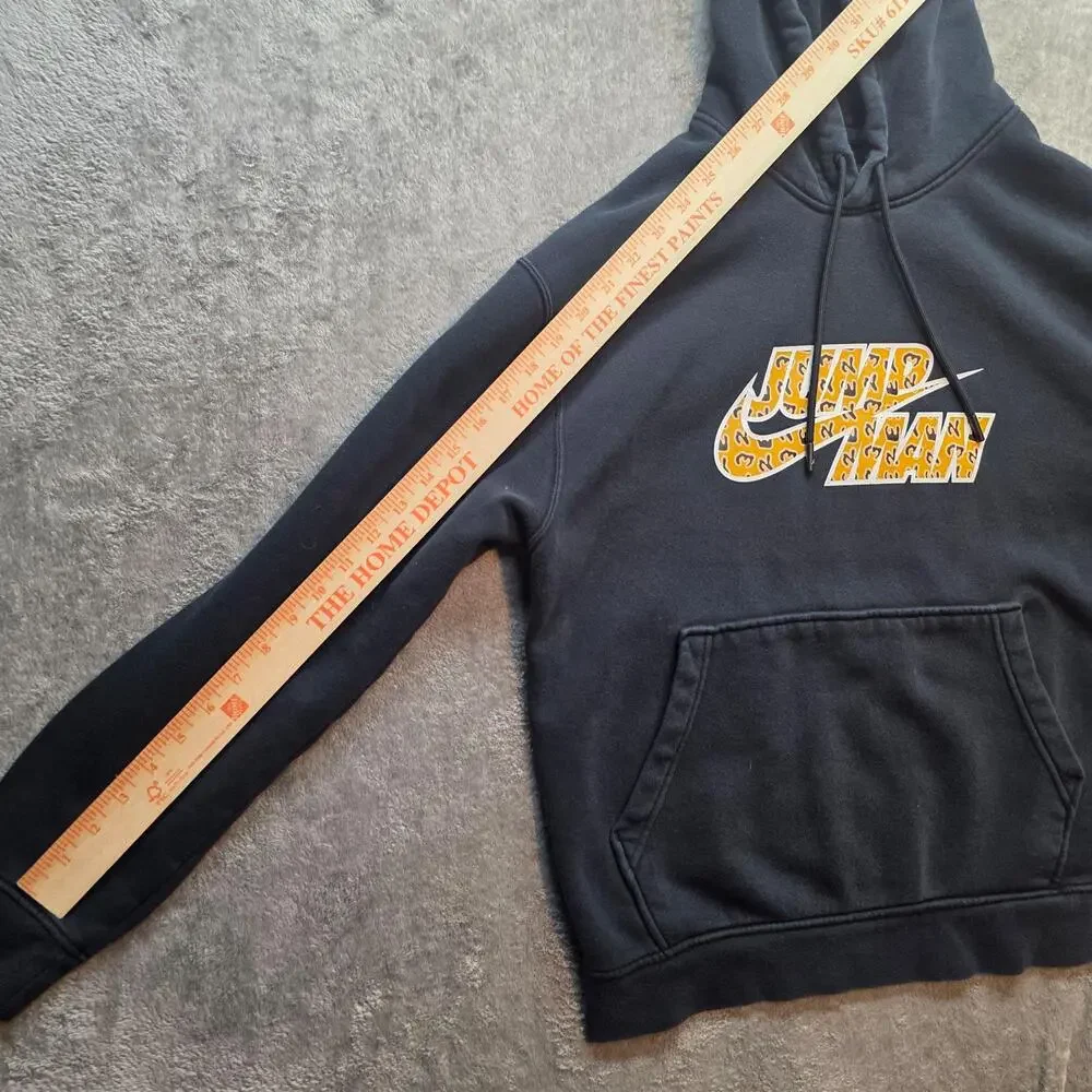 Jordan Jumpman Hoodie Mens M Black Fleece Pullover Leopard Graphic Sweatshirt